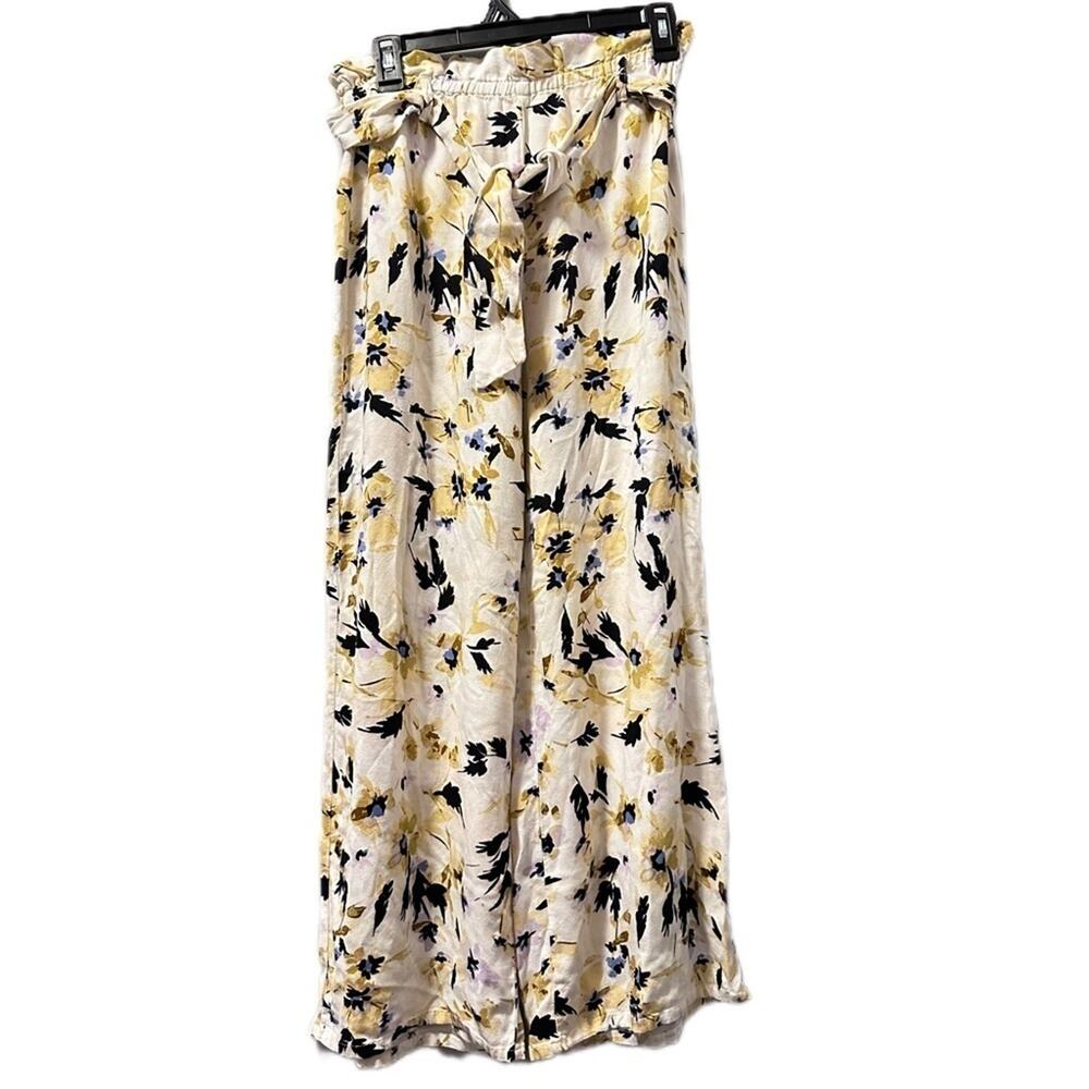 Oneill Floral Wide Leg Pants with tie belt no tag